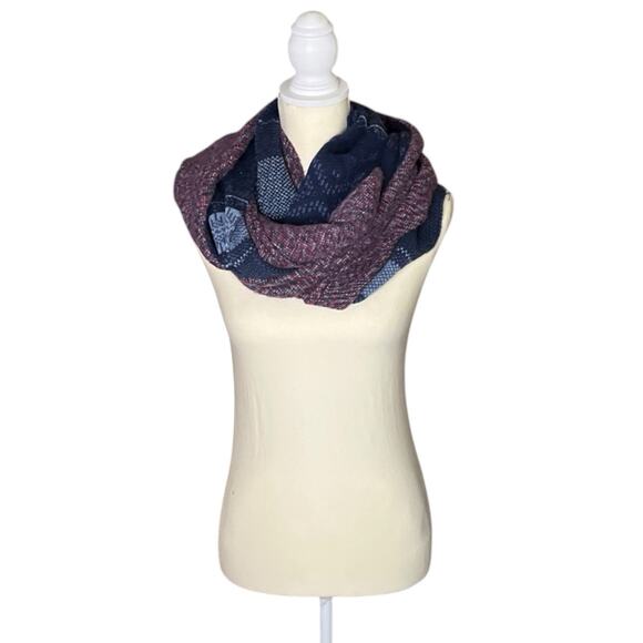 Eddie Bauer Multi Pattern Knit Winter Infinity Scarf Designer Multi Way OSFM - Picture 2 of 6